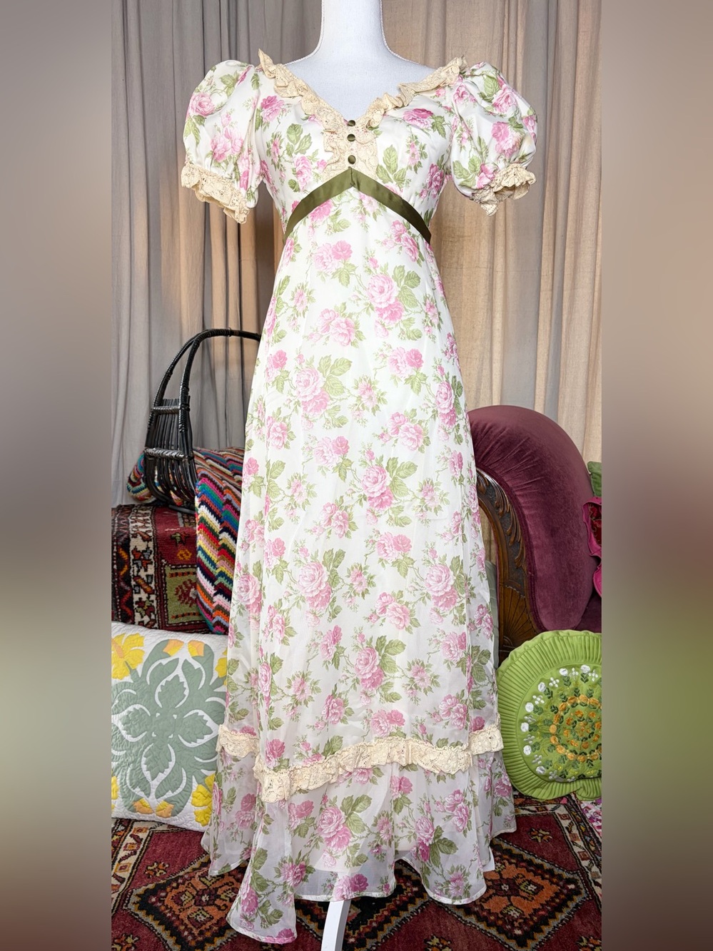 70s Floral Party Dress